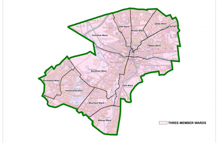 City of Lincoln Council Ward Boundary map