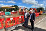 Cllr Strengiel and Cllr Briggs discussing the development at the Birchwood Avenue, Skellingthorpe Road junction.